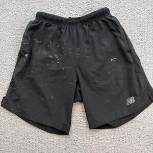 New Balance Black Paint Splatter Athletic Shorts Men S Distressed Streetwear Gym